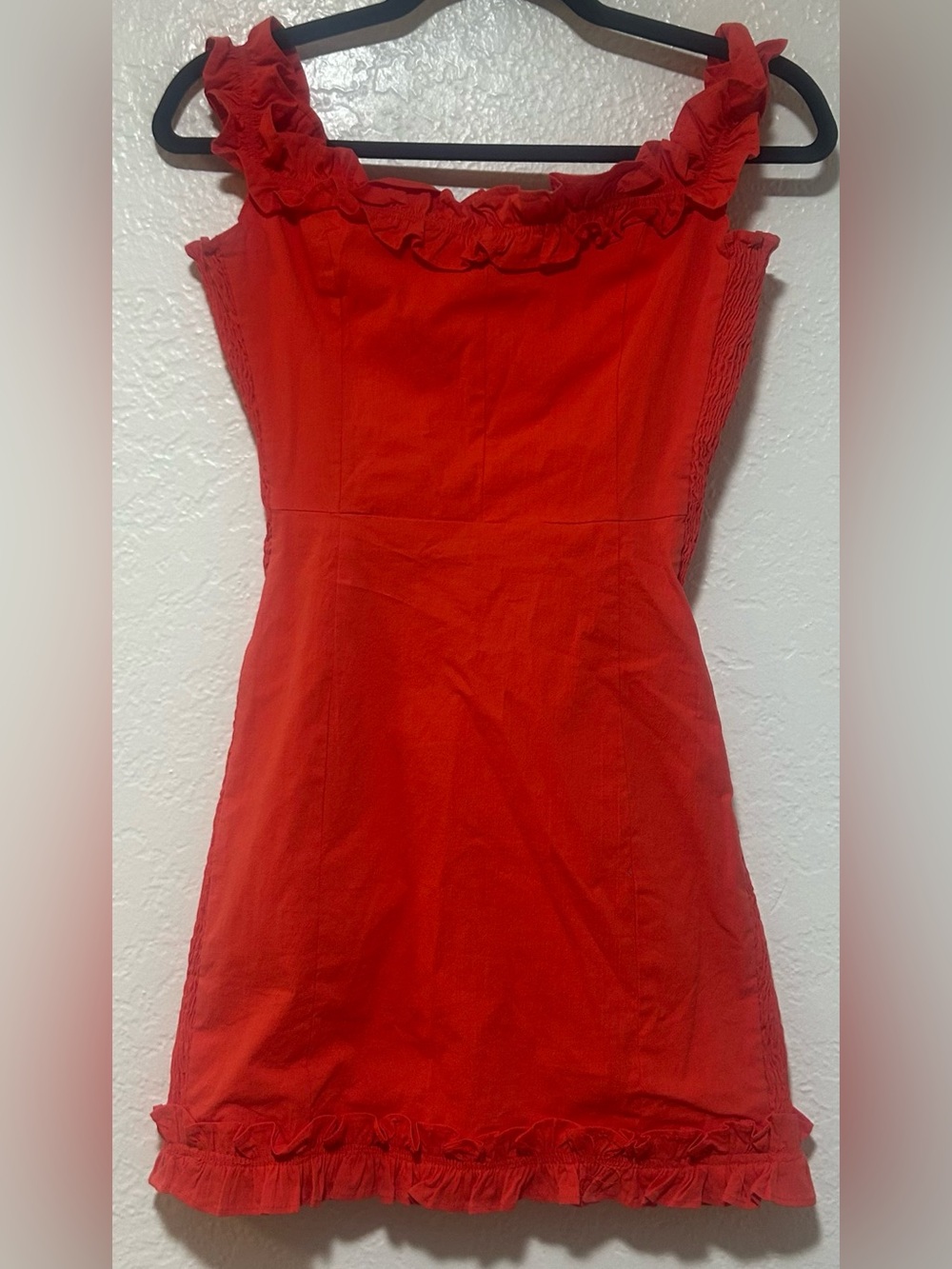 Sullivan Women's Orange Ruffle-Trim Mini Dress
